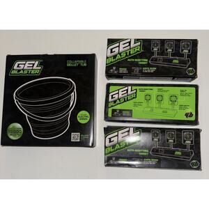 Gel Blaster Bundle Auto-Resetting Targets x3 + Collapsible Gellet Tub Green